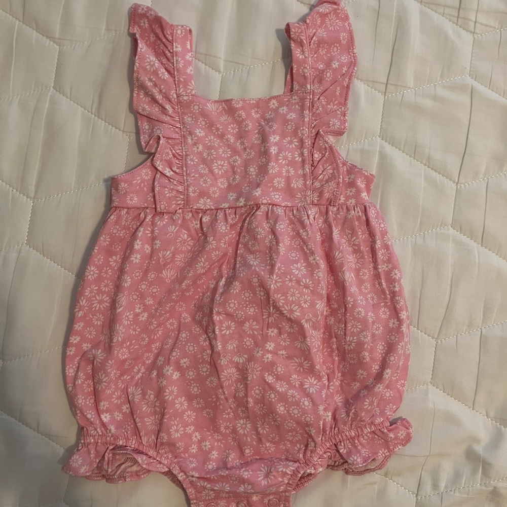 Pink Floral Baby Romper